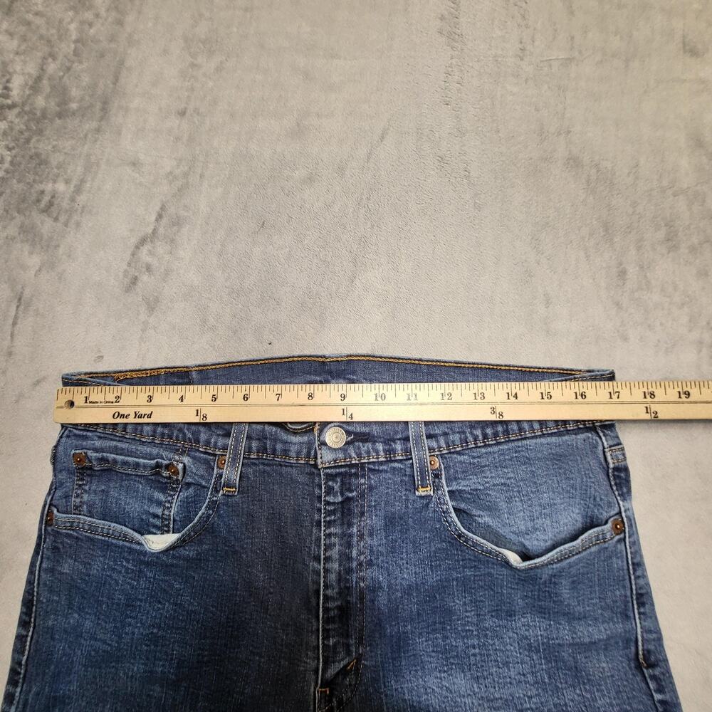 Levi's 514 Jeans Mens 36x30 Blue Straight‎ Medium Wash Denim Cotton Stretch - Picture 8 of 10